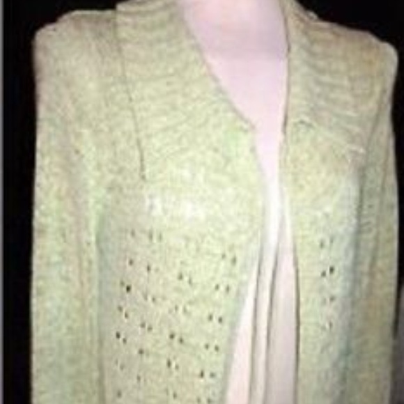 BCBG Maxazria Green Long Open Front Cardigan - Picture 3 of 7
